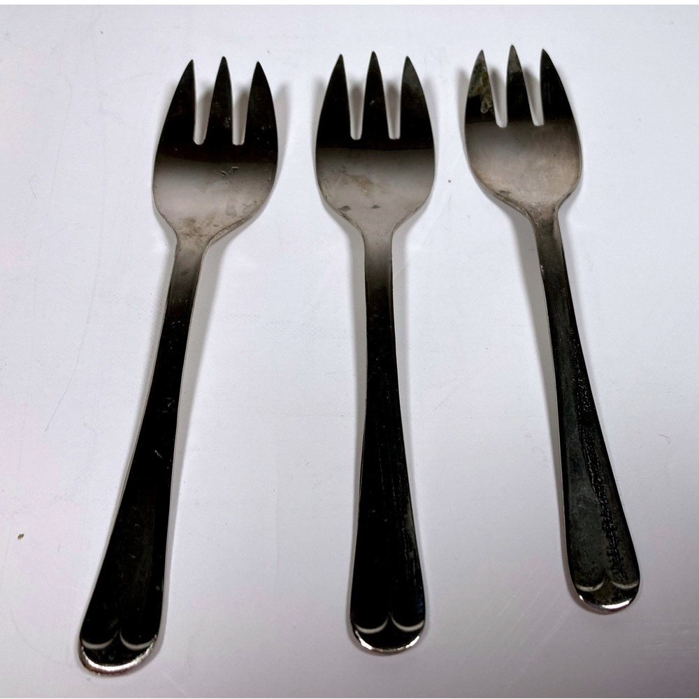 Vintage Sheffield England Silver Plated Pastry Cake Forks Set of 3 Pat 1027708